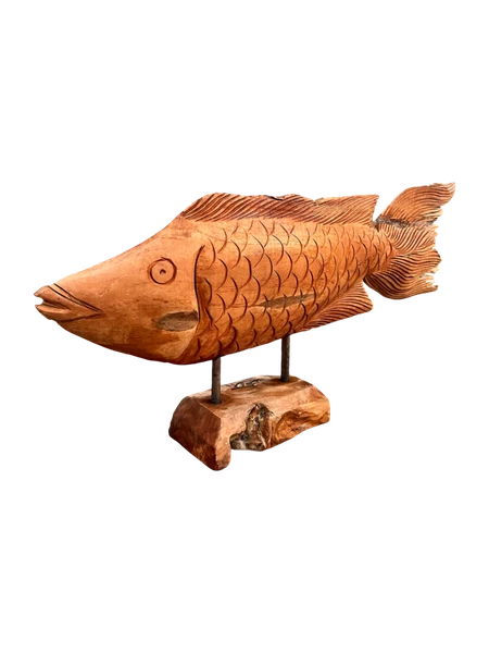 Wooden Fish Decoration On Stand
